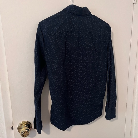 Abercrombie & Fitch Men’s Button Down Super Slim Stretch XS Navy Blue Pattern - Picture 8 of 10